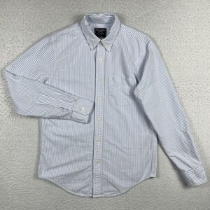 Abercrombie & Fitch Shirt Mens Small White Blue Pencil Stripe Preppy Casual Work